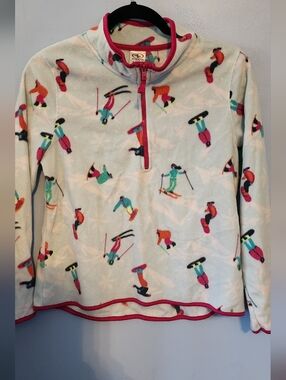 Athletic Works Light Blue Fleece Skiers 1/4 Zip Jacket Size XL